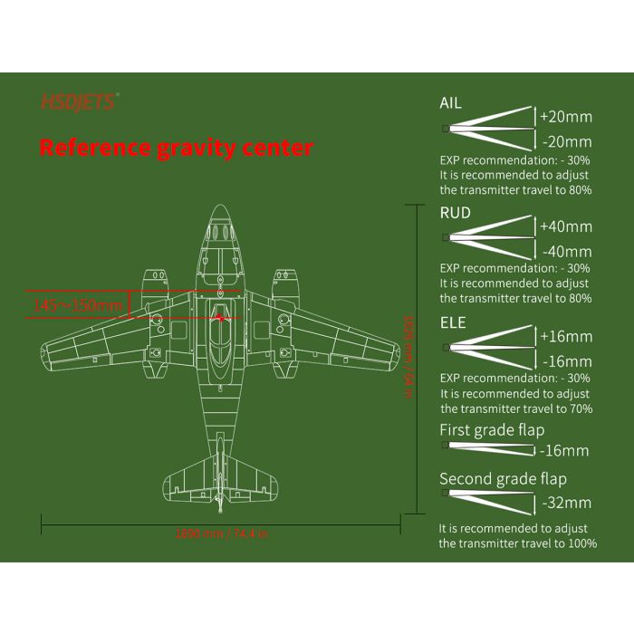 HSD Jets ME-262 EDF Electric Ducted Fan RC Jet PNP (no Tx/Rx/Bat)
