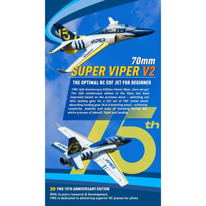 FMS Roc Hobby Viper V2 EDF RC Jet ARTF (no Tx/Rx/Batt) 15th Anniversary