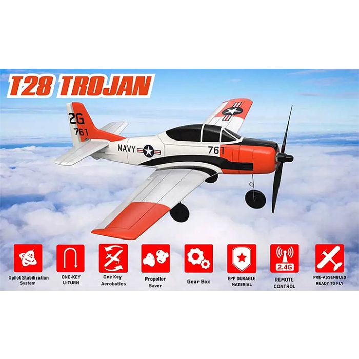 Volantex T-28 Trojan RTF RC Model Trainer Plane w/Gyro EPP Ready-To-Fly