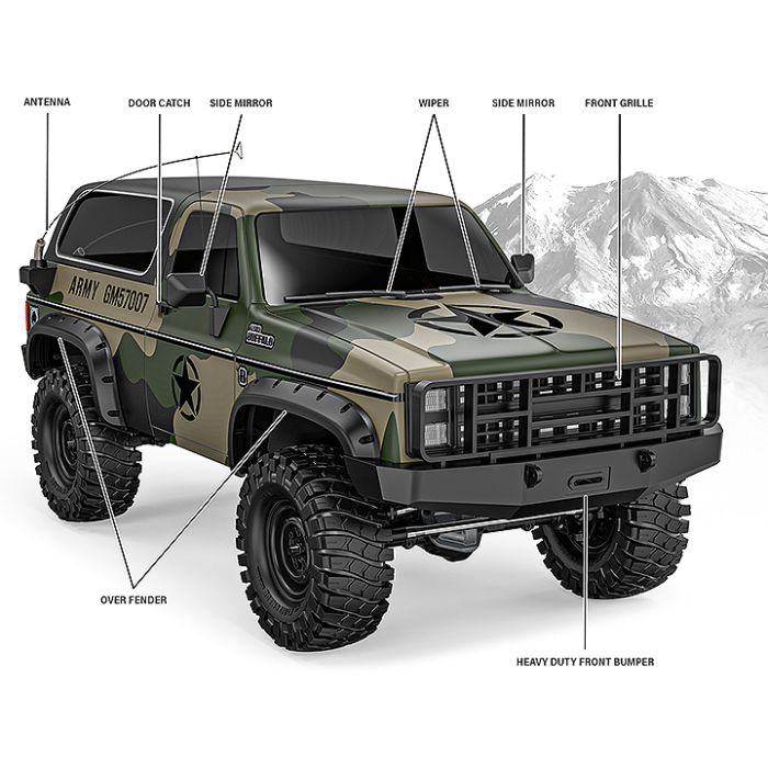 Gmade 1:10 GS02F Buffalo (Military) TS K5 Blazer RC Rock Crawler Kit