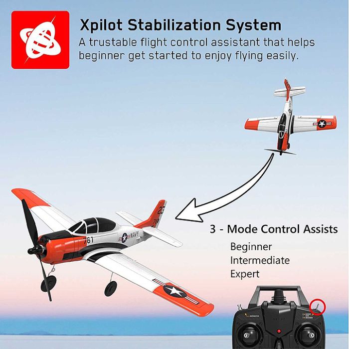 Volantex T-28 Trojan RTF RC Model Trainer Plane w/Gyro EPP Ready-To-Fly