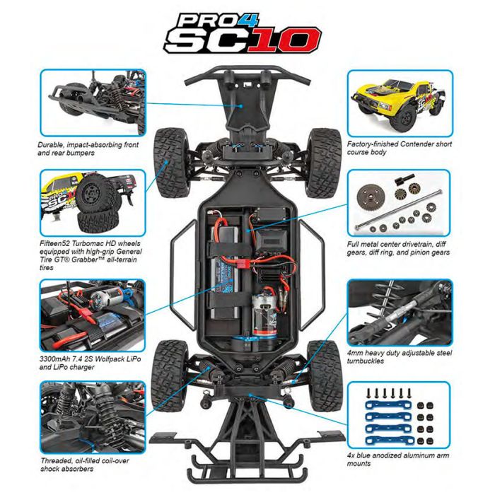 Team Associated AE 1:10 Pro4 SC10 RTR Brushed RC Stadium Short Course Truck