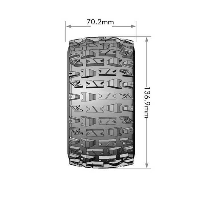 Louise RC MT-Pioneer T-Maxx Soft 1/2 ET (17mm Hex) Wheels & Tyres (Pair)