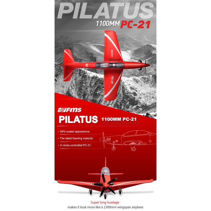 FMS Pilatus PC-21 (1100mm) ARTF (no Tx/Rx/Batt) RC Plane