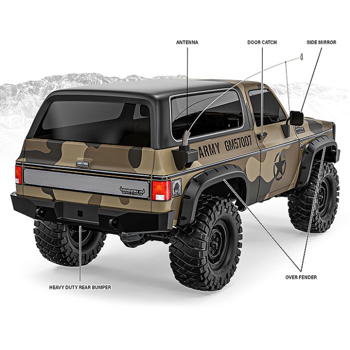 Gmade 1:10 GS02F Buffalo (Military) TS K5 Blazer RC Rock Crawler Kit