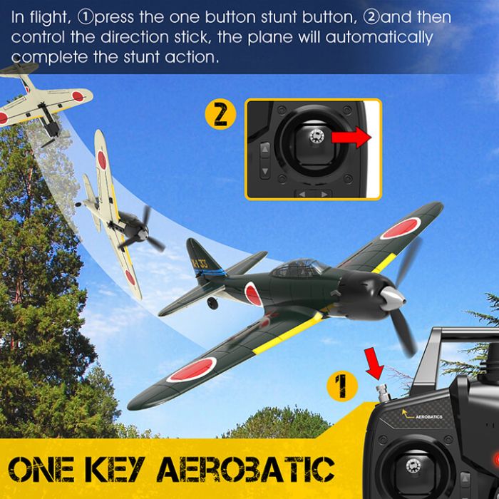 Volantex Mitsubishi Zero RTF RC Model Plane w/Gyro EPP Ready-To-Fly