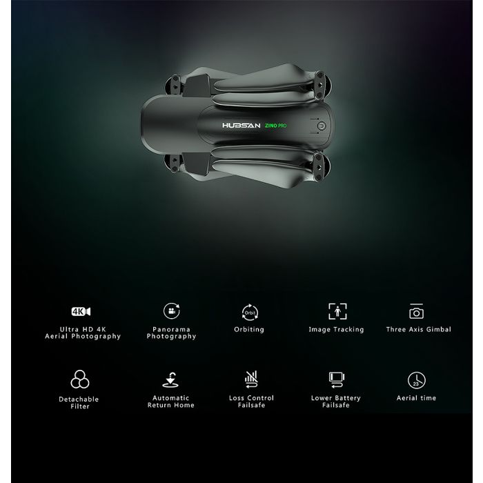 HUBSAN ZINO Pro FOLDING DRONE 4K,FPV,5.8G,GPS,FOLLOW,RTH