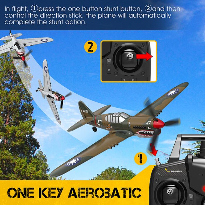 Volantex P-40 Warhawk RTF RC Model Plane w/Gyro EPP Ready-To-Fly