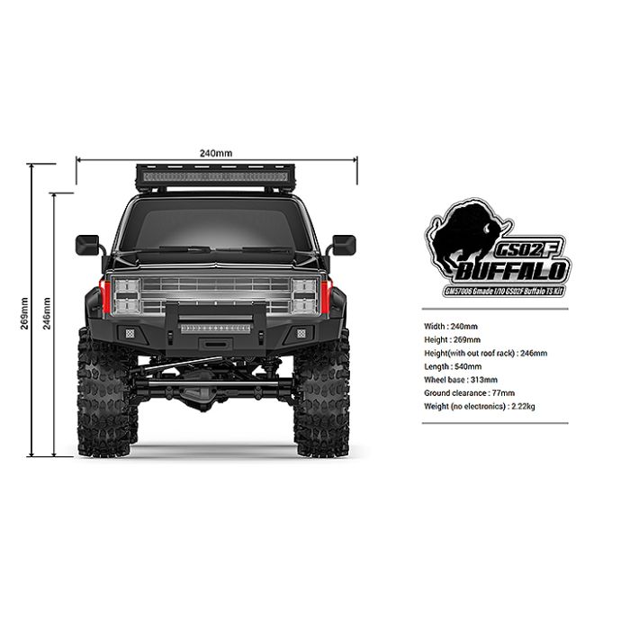 Gmade 1:10 GS02F Buffalo TS K5 Blazer RC Rock Crawler Kit