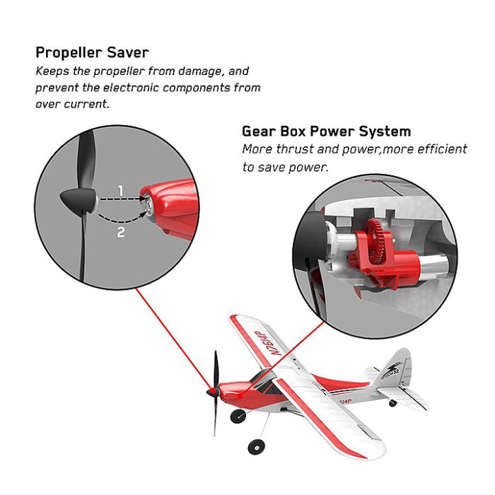 Volantex Sport Cub 500 RTF Sonik RC 4-Channel Trainer Plane w/Gyro Stabilisation