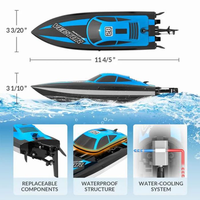 Volantex Racent Vector Lumen RTR RC Model Boat -  Blue
