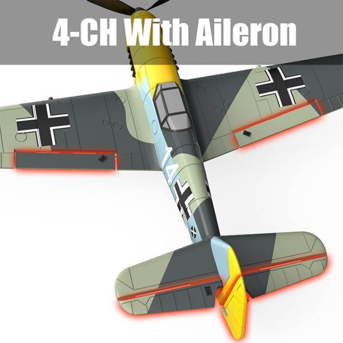 Volantex Messerschmitt Me Bf 109 RTF RC Model Plane w/Gyro EPP Ready-To-Fly