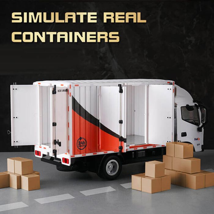 Huina 1:18 Delivery Container Truck RTR RC Luton Van w/working doors, lights & sound!