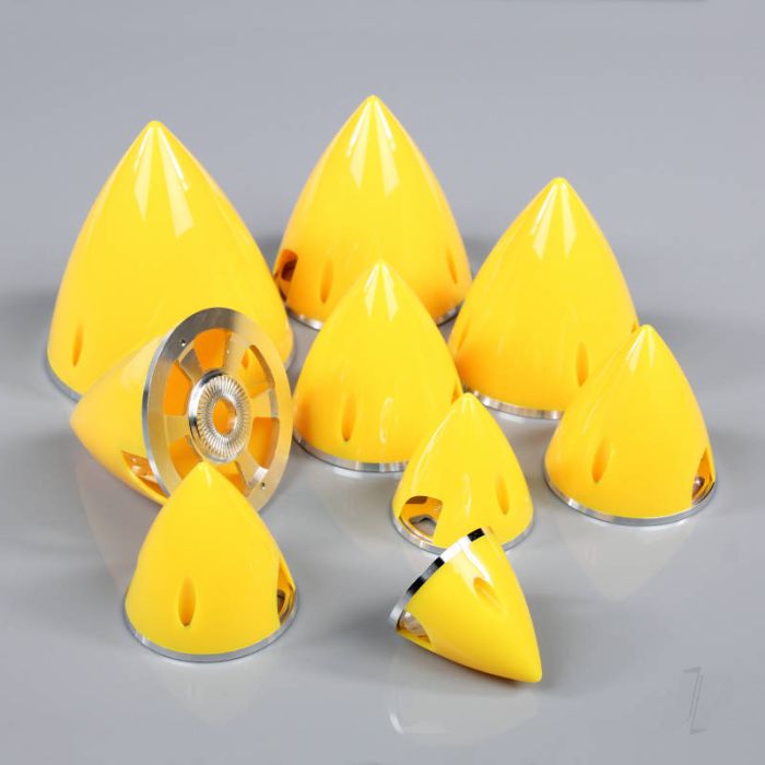 JP 63mm Yellow Spinner (with Aluminium Back Plate) For RC Model Plane