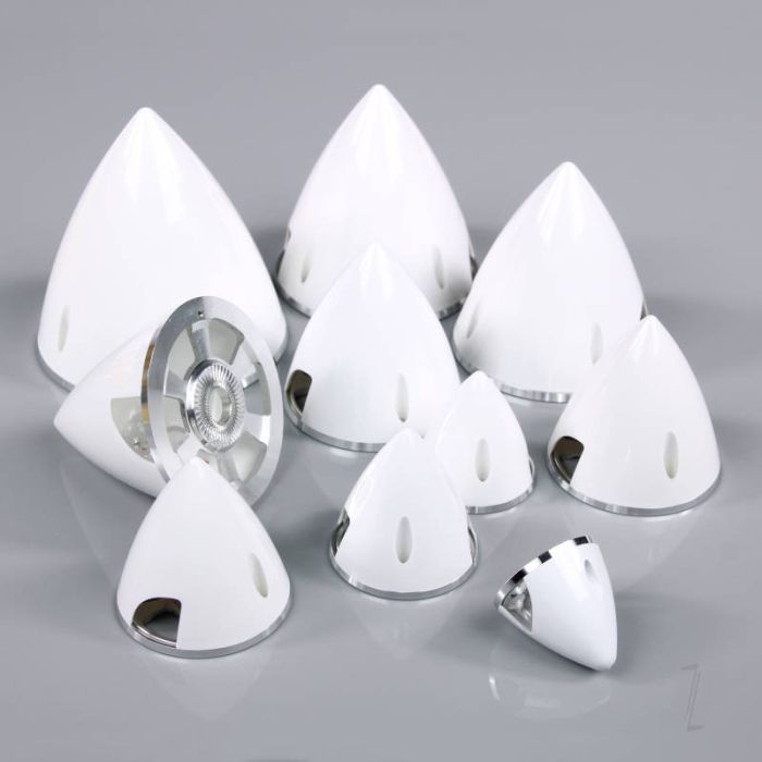 JP 75mm White Spinner (with Aluminium Back Plate) For RC Model Plane