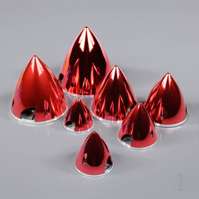 JP 89mm Chrome Red Spinner (with Aluminium Back Plate) For RC Model Plane