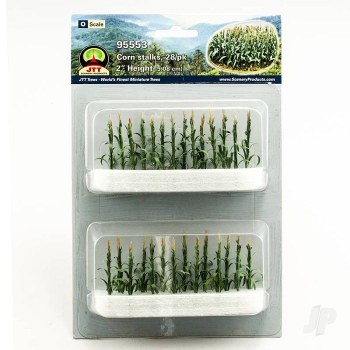 JTT 95553 Corn Stalks, 2", O-Scale, (30 pack) For Scenic Diorama Model Trains