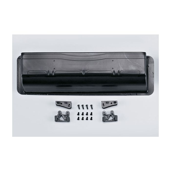 Killerbody RC Car Carbon Fibre Polycarbonate Rear Wing & Mounts For 1/7