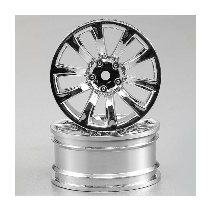 Killerbody RC Car Wheel 3mm Offset Chrome 10-Spoke 1/10 TC (4)
