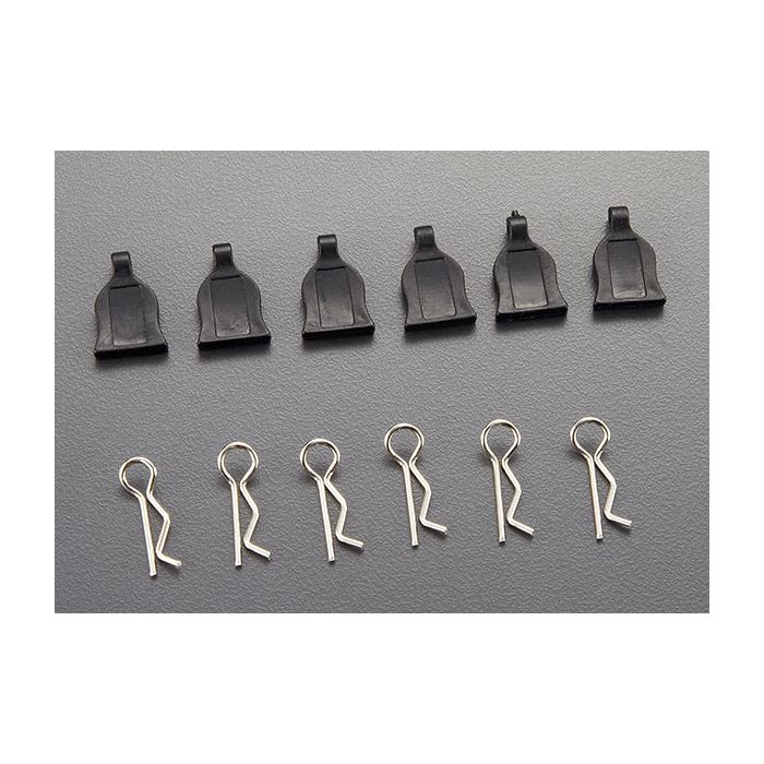 Killerbody RC Car Body Clips w/Rubber Pulls (6)
