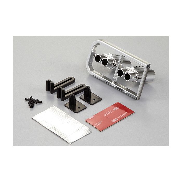 Killerbody RC Car Chrome Double Exhaust Pipe w/O Led