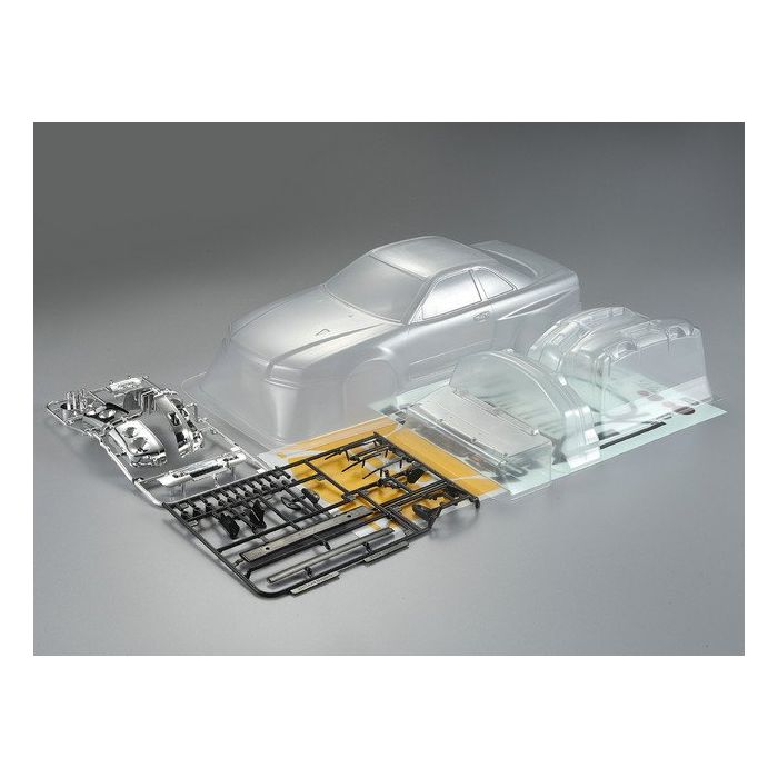 Killerbody RC Car Nissan Skyline R34 195mm Clear Body