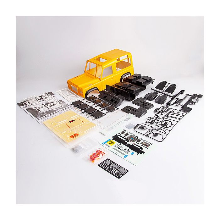 Killerbody 1/10 RC Car Land Rover Defender LR90 Hard Body Shell Set - Yellow