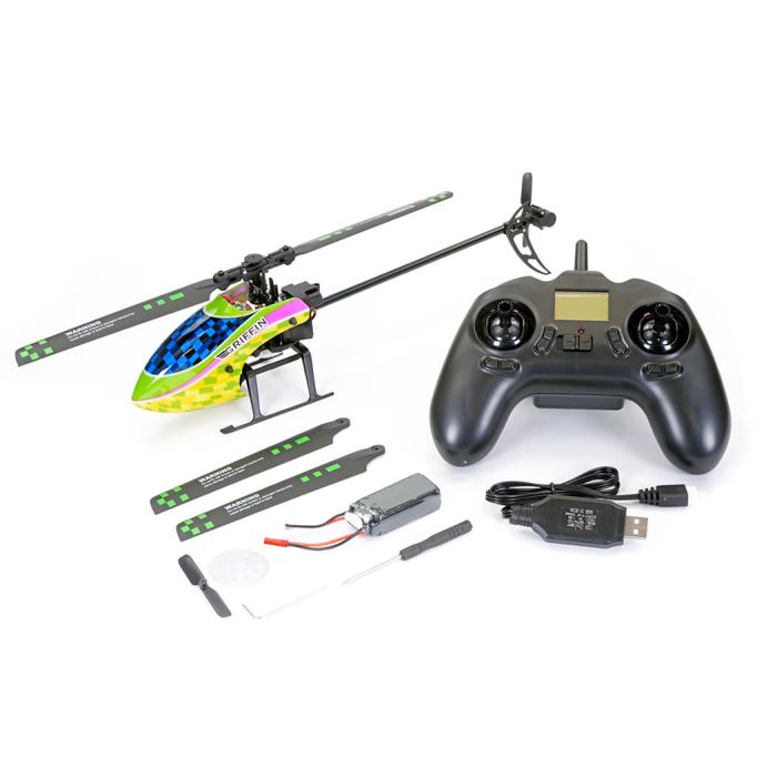 Kootai F03 Flybarless RC RTF Helicopter w/Gyro, Autoland, Lights – Yellow/Green