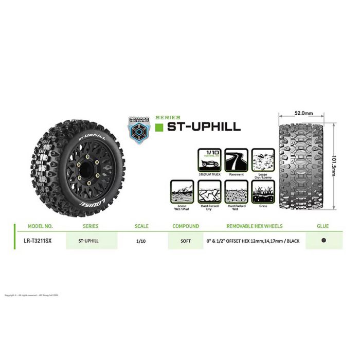 Louise RC ST-Uphill Removable Hex 12,14,17mm 0"& 1/2" Offset