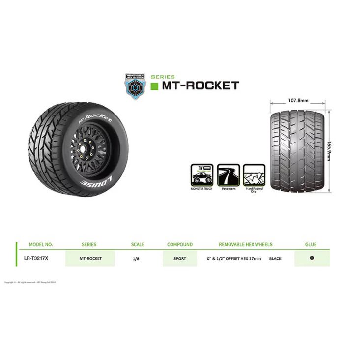Louise RC MT-Rocket Removable Hex 17mm 1/8 0" & 1/2" Offset