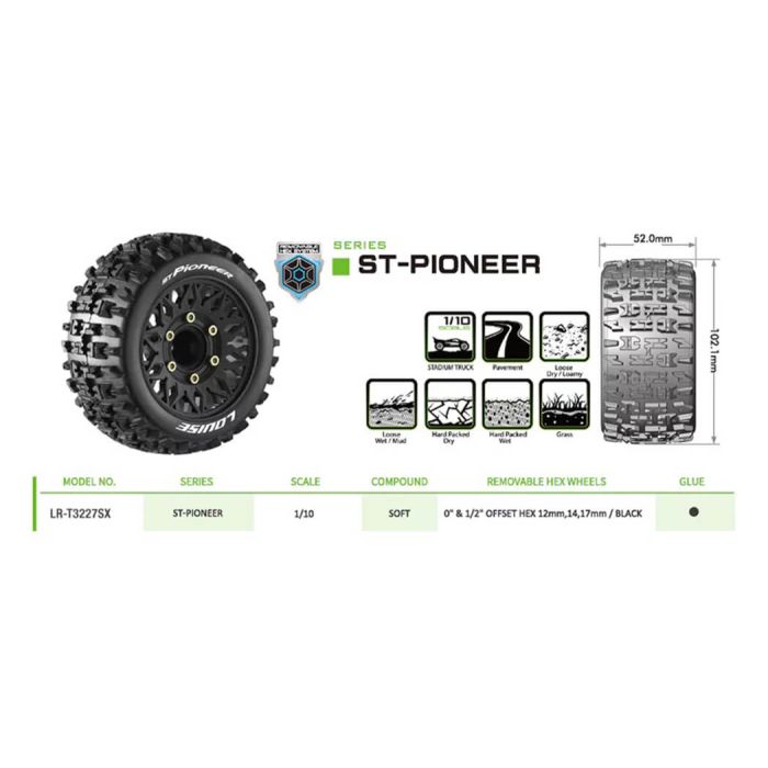 Louise RC ST-Pioneer Removable Hex 12,14,17mm 0"& 1/2" Offset
