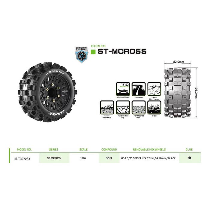 Louise RC ST-Mcross Removable Hex 12,14,17mm 0"& 1/2" Offset