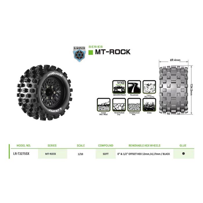 Louise RC MT-Rock Removable Hex 12,14,17mm 0"& 1/2" Offset