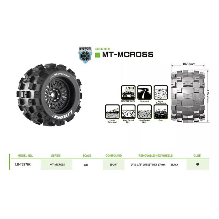 Louise RC MT-Mcross Removable Hex 17mm 1/8 0" & 1/2" Offset