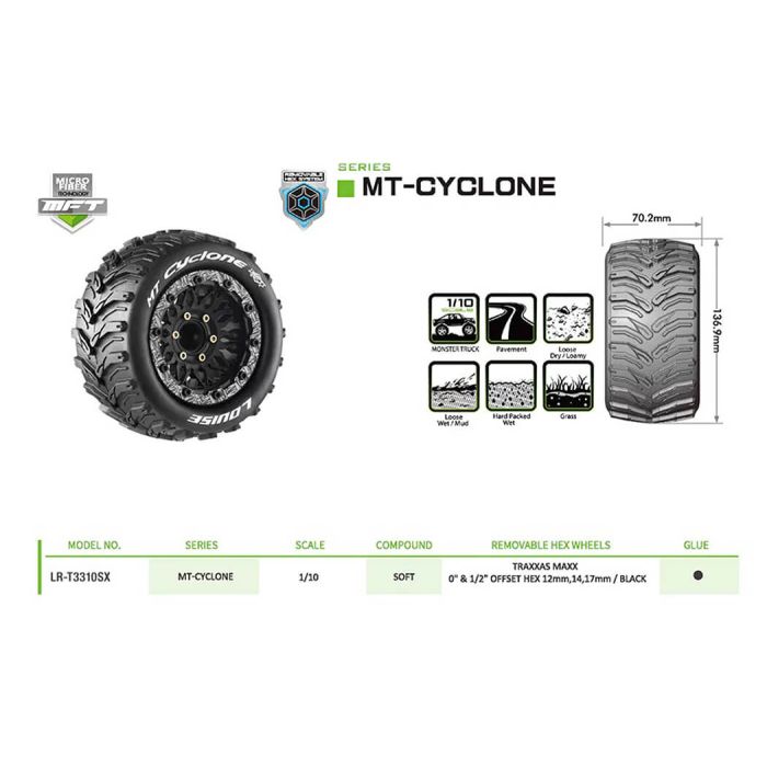 Louise RC MT-Cyclone Removable Hex 12,14,17mm 0"& 1/2" Offset