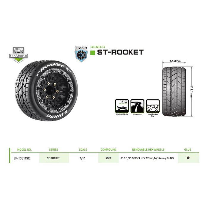 Louise RC ST-Rocket Removable Hex 12,14,17mm 0"& 1/2" Offset