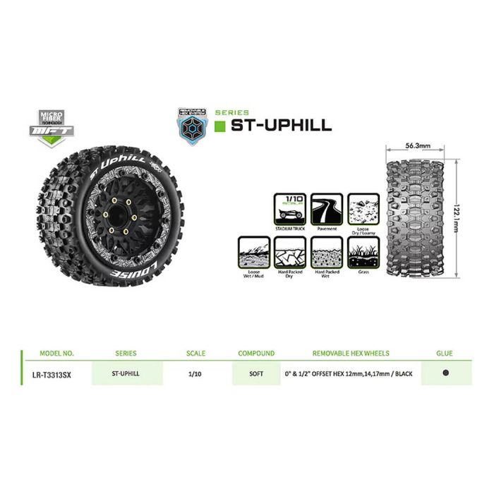 Louise RC ST-Uphill Removable Hex 12,14,17mm 0"& 1/2" Offset (Pair)