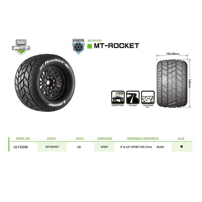 Louise RC MT-Rocket Removable Hex 17mm 1/8 0" & 1/2" Offset