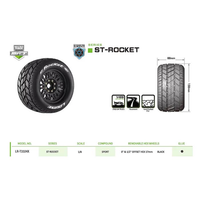 Louise RC ST-Rocket Removable Hex 17mm 1/8 0" & 1/2" Offset