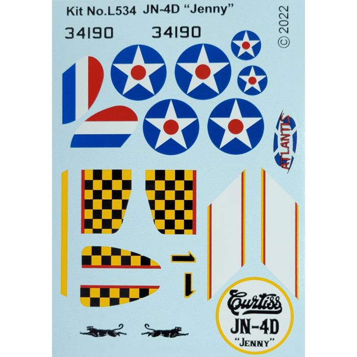 Atlantis Models 1:48 Curtiss Jenny JN-4 Aeroplane Plastic Model Kit
