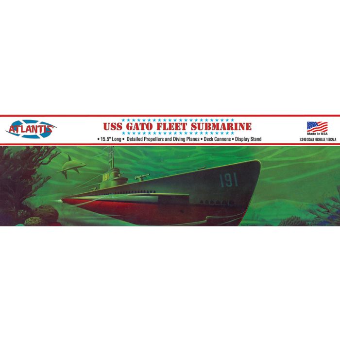 Atlantis Models 1:240 WWII Gato Class Fleet Submarine Plastic Model Kit