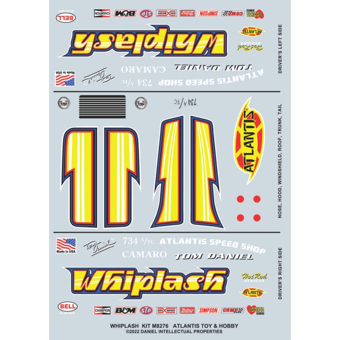 Atlantis Models 1:32 Tom Daniel Whiplash Camaro Funny Car Dragster Plastic Kit