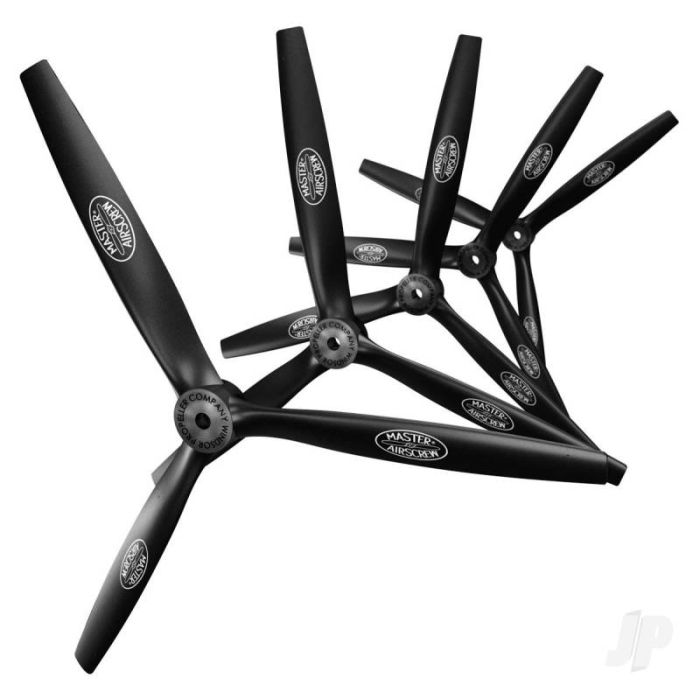 Master Airscrew 16x8 3-Blade – RC Plane Propeller Prop Reverse/Pusher