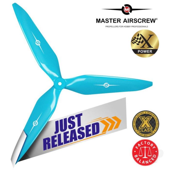 Master Airscrew 12x11 3X Power X-Class Giant Racing RC Drone Prop (CCW) Blue