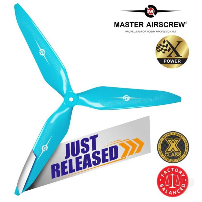 Master Airscrew 12x11 3X Power X-Class Giant Racing RC Drone Prop (CW) Blue