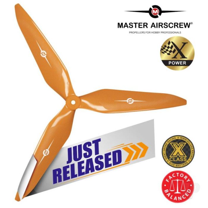Master Airscrew 12x11 3X Power X-Class Giant Racing RC Drone Prop (CW) Orange