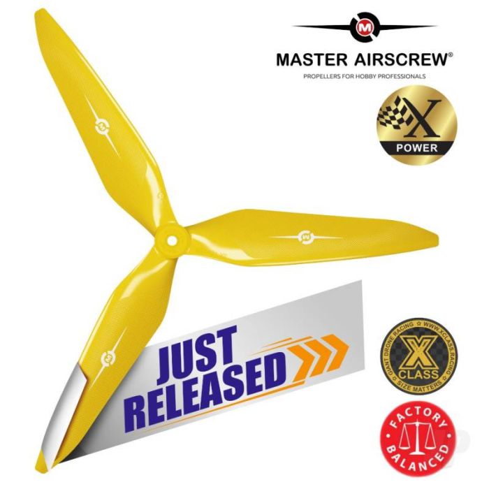 Master Airscrew 13x12 3X Power X-Class Giant Racing Drone Propeller (CW) Reverse/Pusher Yellow 