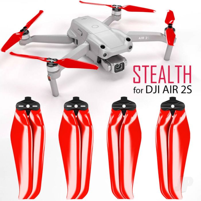 Master Airscrew STEALTH Propeller Props Set - Red - DJI Air 2S RC Drone