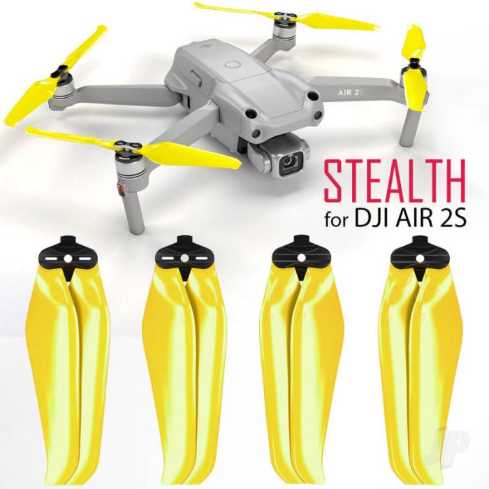 Master Airscrew STEALTH Propeller Props Set - Yellow - DJI Air 2S RC Drone