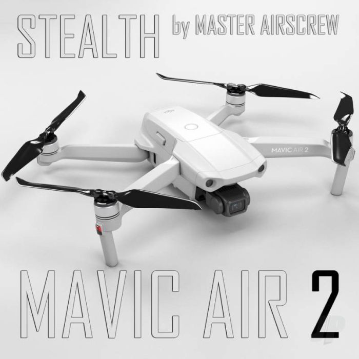 Master Airscrew 7.4x3.9 STEALTH Prop Set x4 Black - DJI Mavic Air 2 RC Drone